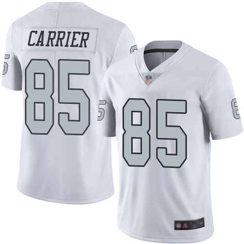 Men Oakland Raiders Limited White Derek Carrier Jersey NFL Football #85 Rush Vapor Untouchable Jersey